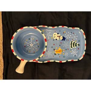 Temp-tations Traditions Old World Snowman Soup & Sandwich Bowls/Plates